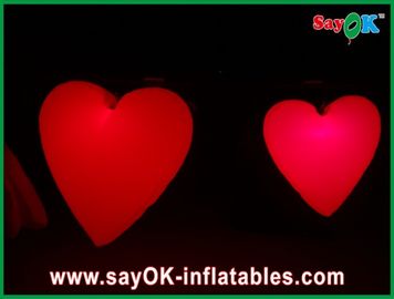 Piękny duży czerwony nadmuchiwane serce z diodami Led na festiwal, średnica 1.5M
