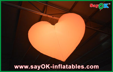 Orange / Red Led Inflatable Light Wiszące serce na świąteczne dekoracje