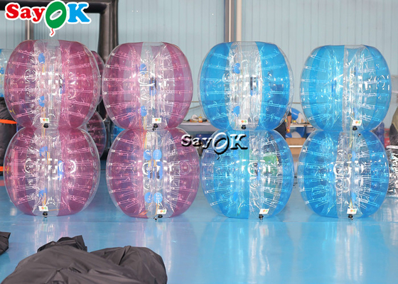 Nadmuchiwane gry karnawałowe dla dorosłych TPU PVC Body Zorb zderzak zestaw piłek przezroczysty niebieski różowy nadmuchiwana bańka piłka nożna