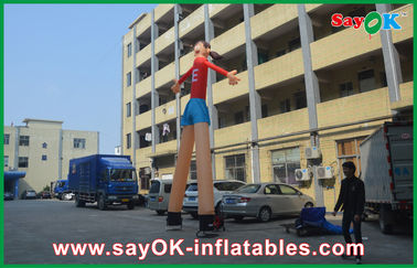 Nadmuchiwany machający człowiek czerwony kreskówka reklama tancerze powietrzni drukowanie atrakcyjne 5m wysokości do supermarketu