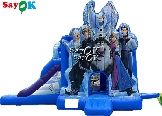 Ice Princess Drukowanie motywu Inflatable Bounce Trampoline Slide Combo