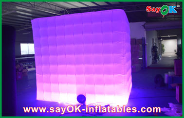 Przenośna fotobudka 210d tkanina Oxford wodoodporny nadmuchiwany namiot do fotobudki fioletowe światło LED