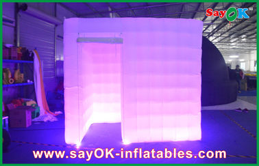 Przenośna fotobudka 210d tkanina Oxford wodoodporny nadmuchiwany namiot do fotobudki fioletowe światło LED