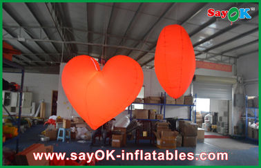 Indoor Event Red Inflatable LED Light wiszące Heart 2M Decorative with Led