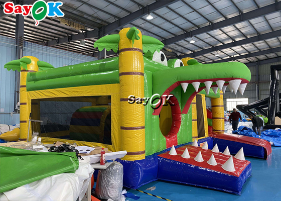 Motyw krokodyla Nadmuchiwany zamek do skakania zjeżdżalnia dla dzieci Wielofunkcyjny
