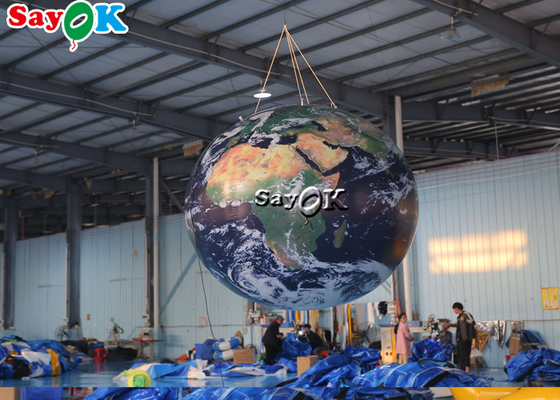 Wydarzenie szkolne 2,5m 8ft nadmuchiwany model kuli ziemskiej dekoracyjny z oświetleniem LED