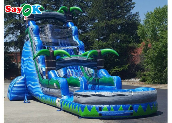 Duży podmuchany zjeżdżalnik komercyjny miedziany brązowy zjeżdżalnik wodny z PVC dom odbicia letni na zewnątrz