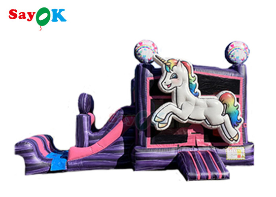 Nadmuchiwany zamek ze zjeżdżalnią Nadmuchiwany jednorożec Bounce House Jumper Slide Party Rental Unicorn Kid Zone Wet Dry Combo