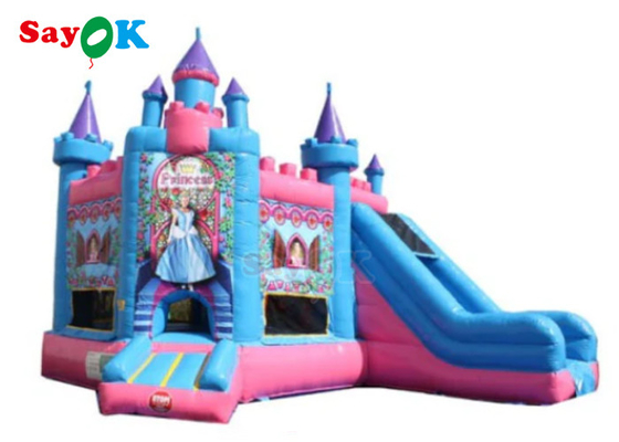 Wodoodporny nadmuchiwany dom Bounce Princess Frozen Carriage Nadmuchiwany zamek ze zjeżdżalnią