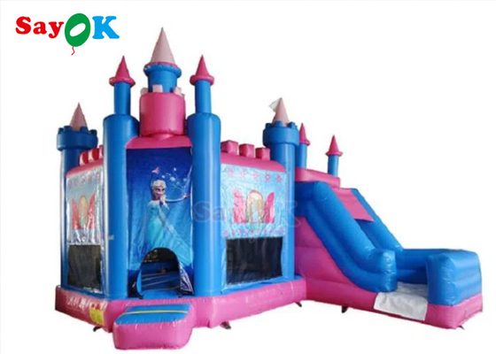 Wodoodporny nadmuchiwany dom Bounce Princess Frozen Carriage Nadmuchiwany zamek ze zjeżdżalnią