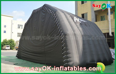 Nadmuchiwany namiot roboczy Czarny dostosowany nadmuchiwany namiot powietrzny Pokaz sceniczny Duży namiot imprezowy ze światłem LED