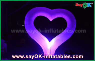 Nylon Cloth Party Inflatable Light Decoration Red Heart Shape For Wedding Event