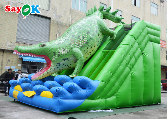 Nadmuchiwana śliska zjeżdżalnia komercyjna duża motyw krokodyla nadmuchiwana zjeżdżalnia dla dzieci