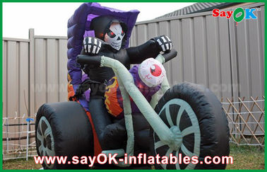 Black Oxford Cloth Halloween Yard Nadmuchiwane dekoracje Motocykl nadmuchiwany kształt