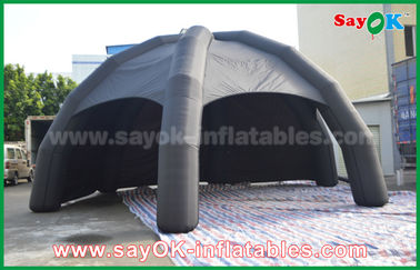 Czarny PVC Nadmuchiwany namiot powietrzny / namiot reklamowy z namiotem kopułowym z dmuchawą
