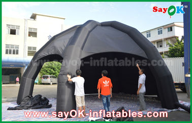 Czarny PVC Nadmuchiwany namiot powietrzny / namiot reklamowy z namiotem kopułowym z dmuchawą