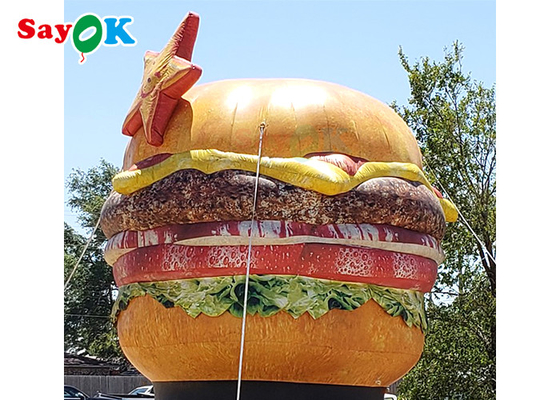 Odporna na promieniowanie UV nadmuchiwana dekoracja sklepu z hamburgerami o długości 10 stóp