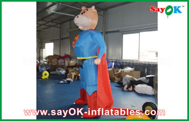 Niebieski / czerwony nadmuchiwane Superman Cow Dostosowane model zwierzęcy nadmuchiwane modelu