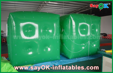 Reklama Balon nadmuchiwany w kolorze biały zielony / kostka Balon helem z nadrukiem logo