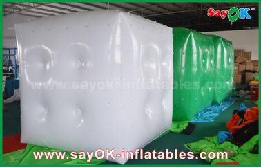 Reklama Balon nadmuchiwany w kolorze biały zielony / kostka Balon helem z nadrukiem logo