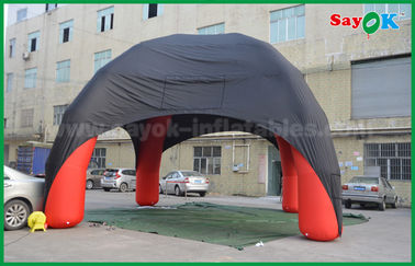 Nadmuchiwany namiot kopułowy Czerwony / czarny pająk Nadmuchiwany namiot kopułowy 4 nogi z tkaniną Oxford Ognioodporny