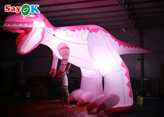 Różowa 4m Wydmuchiwalne postacie kreskówkowe Reklama Dinosaur Wodoporne Balony zwierzęce
