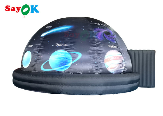 6m drukowany nadmuchiwany planetarium czarny namiot kopułowy do wyświetlania naukowego