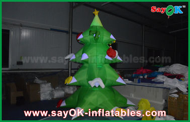 Green Nylon Inflatable Choinka Oświetlenie LED 2,5 mm Nylon na Boże Narodzenie
