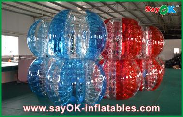 Nadmuchiwane gry ogrodowe Czerwony i niebieski PVC / TPU Bumper Ball Bubble Football dla dorosłych / dzieci bawiących się