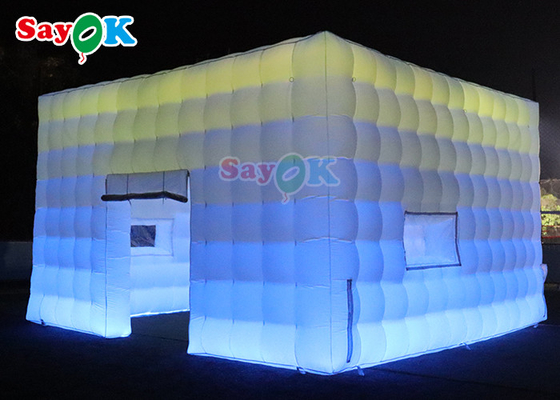 Niestandardowy przenośny czarny nadmuchiwany namiot w kształcie kostki Klub nocny Party Bar Namiot z oświetleniem LED