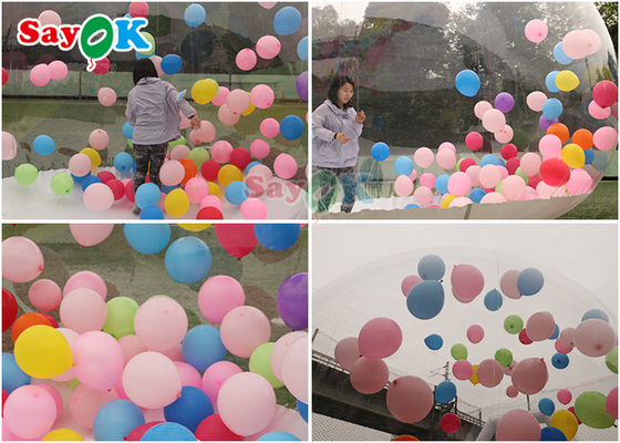 Kids Party Clear Igloo Dome Nadmuchiwany namiot bąbelkowy do wynajęcia Kryształowy nadmuchiwany dom z balonami