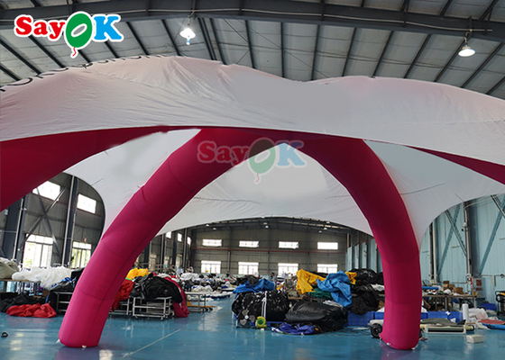 Sponsorowane wydarzenie Nadmuchiwany namiot pająka w kształcie X Namiot promocyjny biały i różowy