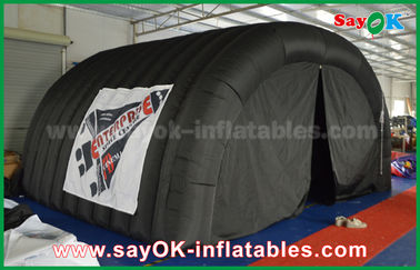 Air Inflatable Tent Black 210D Oxford Tunnel Nadmuchiwany namiot kempingowy z nadrukiem logo Total Dark