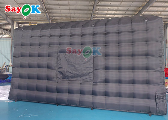 Czarny LED oświetlenie dyskotekowe mobilny klub nocny namiot nadmuchiwany kostka namiot imprezowy nadmuchiwany klub nocny z maszyną do dymu