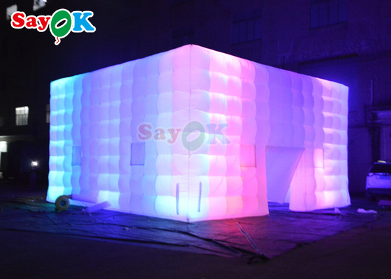 Dostosowany namiot Air Cube Nadmuchiwany klub nocny Wedding Photo Booth z kolorowym światłem LED