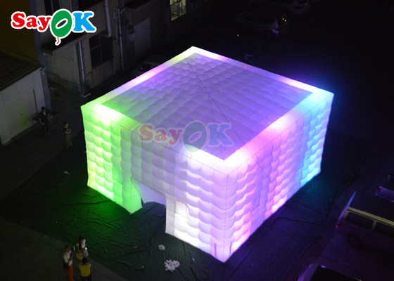 Dostosowany namiot Air Cube Nadmuchiwany klub nocny Wedding Photo Booth z kolorowym światłem LED
