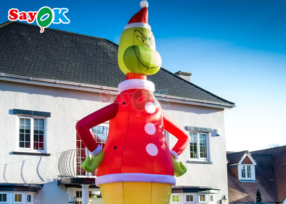 30ft Grinch Wydmuchany postaci kreskówkowe Zielony potwór Świąteczny kapelusz domowy Wydmuchany dekoracja stojąca