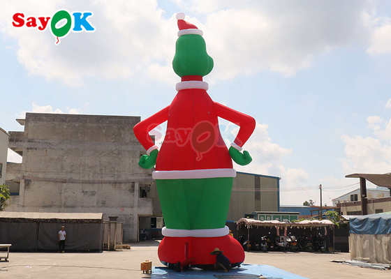 32.8FT Gemmy Christmas Airblown Inflatable Grinch z Kapeluszem Mikołaja