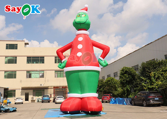 Zielony i Czerwony 32,8 ft wysoki powietrzny Grinch z dekoracją na podwórku