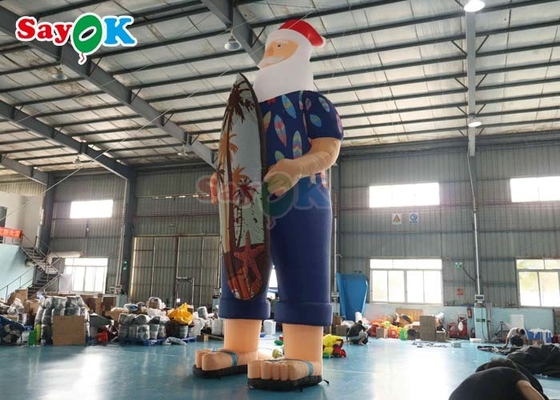 Hawajski Świąteczny Dekoracyjny Model Płynny Święty Mikołaj Na Plaży Wielkość 7,6m