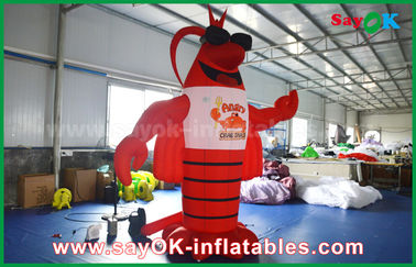 Duży czerwony nadmuchiwany homar do dekoracji reklamowych / gigantyczny sztuczny model homara