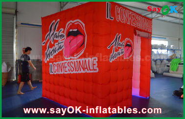 Nadmuchiwany namiot imprezowy Niestandardowa czerwona dekoracja imprezowa Nadmuchiwany namiot oświetleniowy Photo Booth do wynajęcia
