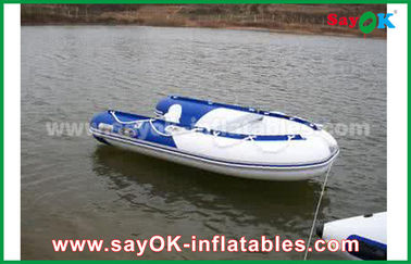 Niebieski / biały Heat Sealed PVC Nadmuchiwane łodzie Wyścigi na wodę Sztywne Wodoodporne
