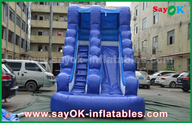 Wydrukowany skok / bezpieczeństwo PVC Tarpaulin Wydrukowany skok Slide Żółty / Niebieski Kolor do zabawy