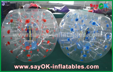 Dmuchane gry piłkarskie Przezroczyste czerwone / niebieskie Duże nadmuchiwane gry sportowe Bubble Soccer 1,5 m Na kemping