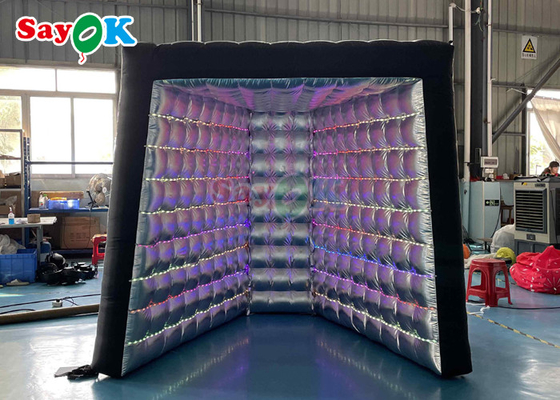 Oxford Portable Inflatable Photo Booth Studio Tent Backdrop Black LED Inflatable Cube V-shaped Enclosure
