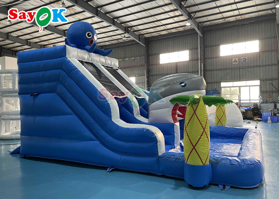 Parku rozrywki podmuchany z basenem 19, 7 stóp gigantyczny podmuchany z rekinem podmuch dla dzieci