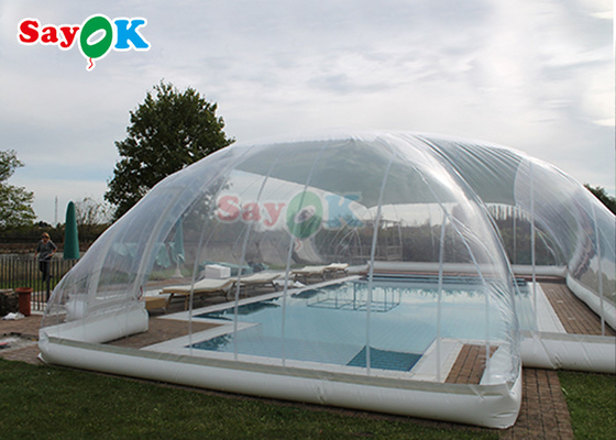 Niestandardowe pokrycie basenu przezroczyste namiot na powietrze basenu zimny basen namiot bąbelkowy