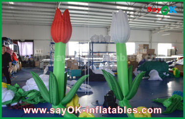 Oxford Cloth Custom Inflatable Products, LED Nadmuchiwany podwójny kwiat do dekoracji sceny