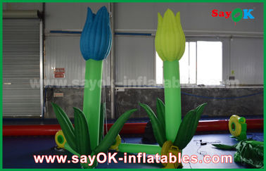 Oxford Cloth Custom Inflatable Products, LED Nadmuchiwany podwójny kwiat do dekoracji sceny